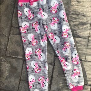 Girls Snowman Pants! Gray with Oink waistband.